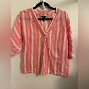Gap Factory Pink and White Stripe Shirt